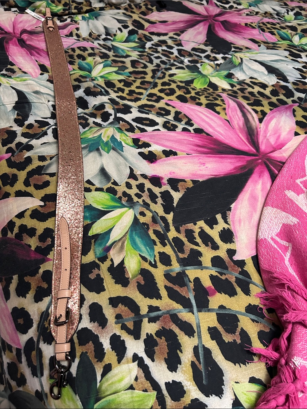 Glitter Crossbody Strap in Rose Gold - Detachable Bag Strap